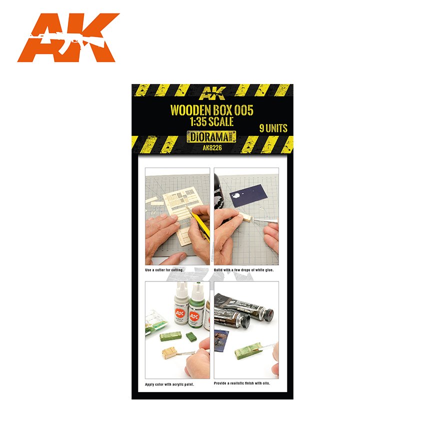 AK Interactive AK8226 BOÎTE EN BOIS DÉCOUPÉE AU LASER 005 (9 UNITÉS) – image 2