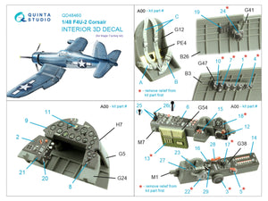 Quinta Studio QD48460 F4U-2 Corsair 3D-Printed coloured Interior on decal paper (Magic Factory) 1/48 – Bild 5