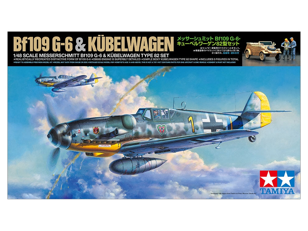Tamiya 25204 Messerschmitt Bf109 G-6 &amp;amp; Kübelwagen Type 82 Set 1/48 – Bild 2