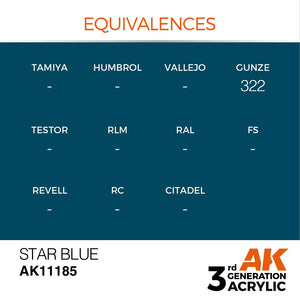 AK Interactive AK11185 STAR BLUE – STANDARD 17ml – immagine 3
