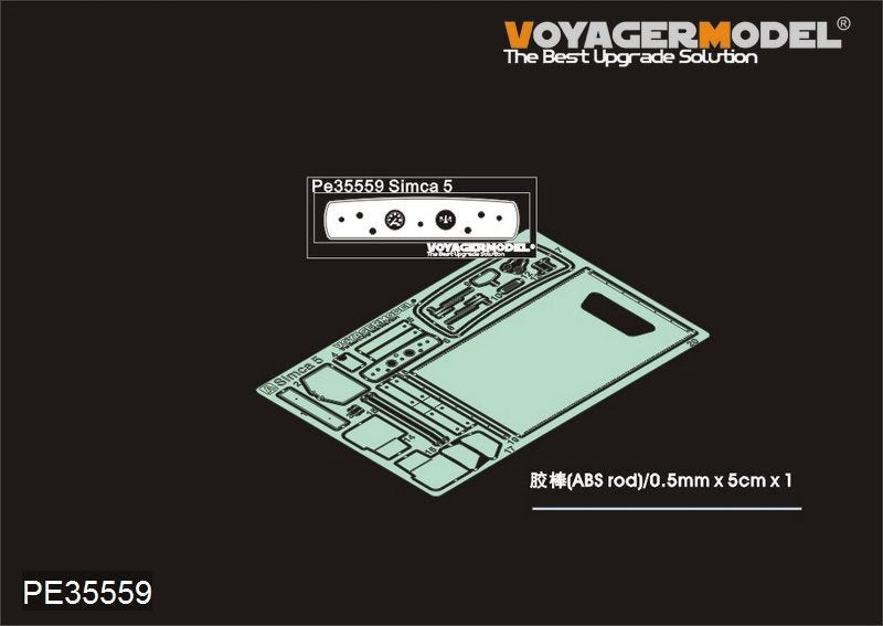 Maquette Voyager PE35559 Voiture d'état-major Simca 5 française (Armée allemande) pour TAMIYA 35321 1/35