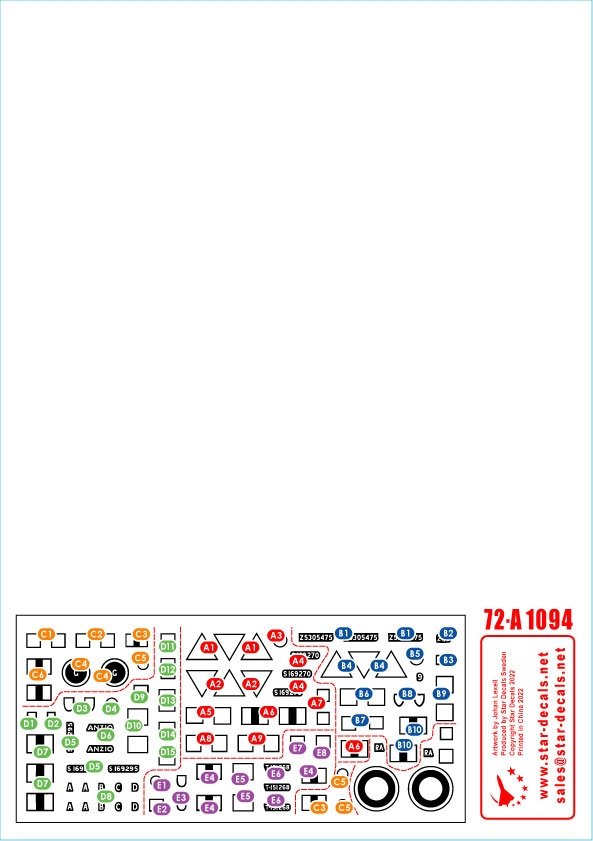 Star Decals 72-A1094 British Royal Artillery in Italy. M7 Priest HMC, Sherman Command Tank, M3A1 Halftrack. 1/72 – zdjęcie 3