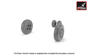 Armory Models AW72412 Fairey Gannet early type wheels w/ weighted tires of straight tire pattern 1/72 – Bild 4