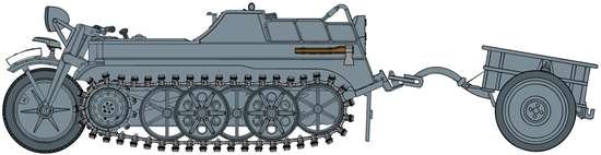 Dragon 6341 Sd.Kfz.2 Kettenkrad Early Production w/Infanteriekarren 1/35 – Bild 3