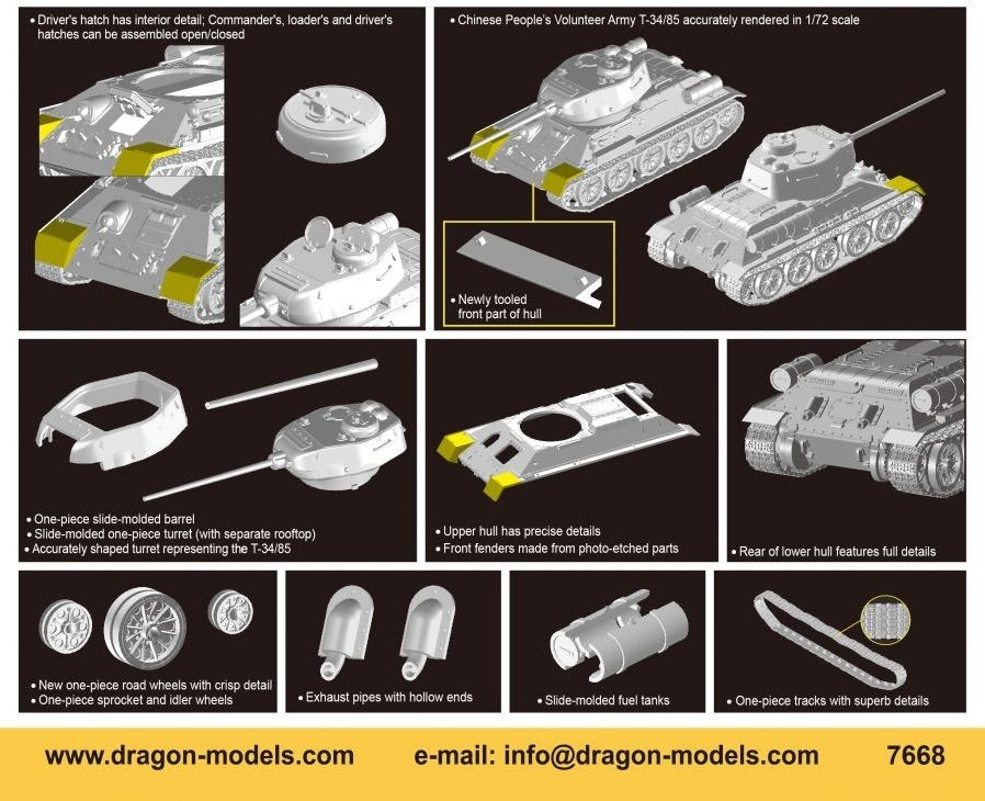 Dragon 7668 Chinese Volunteer T-34/85 1/72 – Bild 2