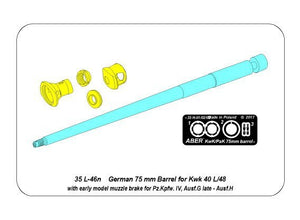 Aber 35L-046n German 75 mm Barrel for Kwk 40 L/48 with early model muzzle brake for Pz.Kpfw. IV Ausf.G late - Ausf.H 1/35 – immagine 10