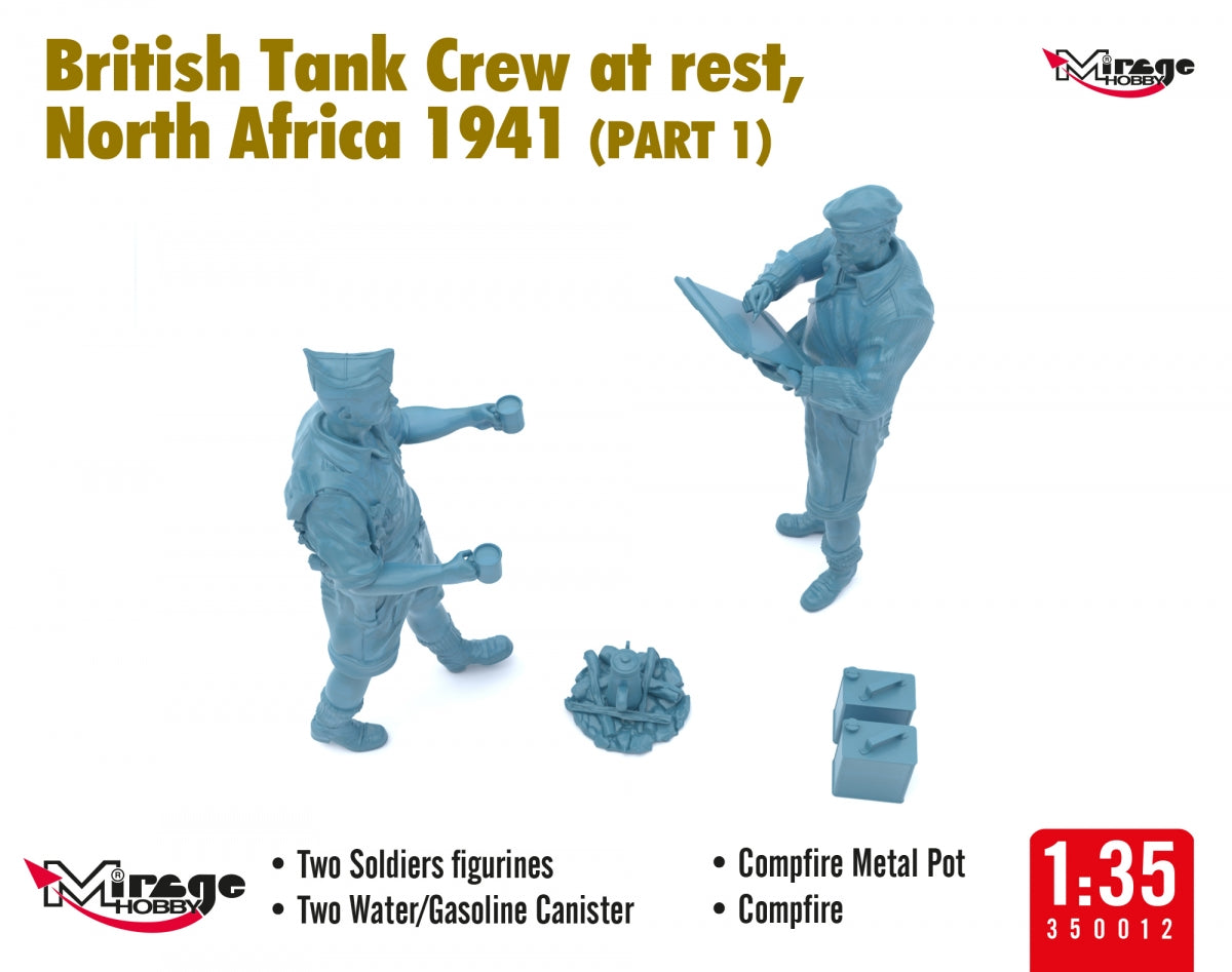 Mirage Hobby 350012 British Tank Crew at Rest, North Africa 1941 (Part I) 1/35 – image 5