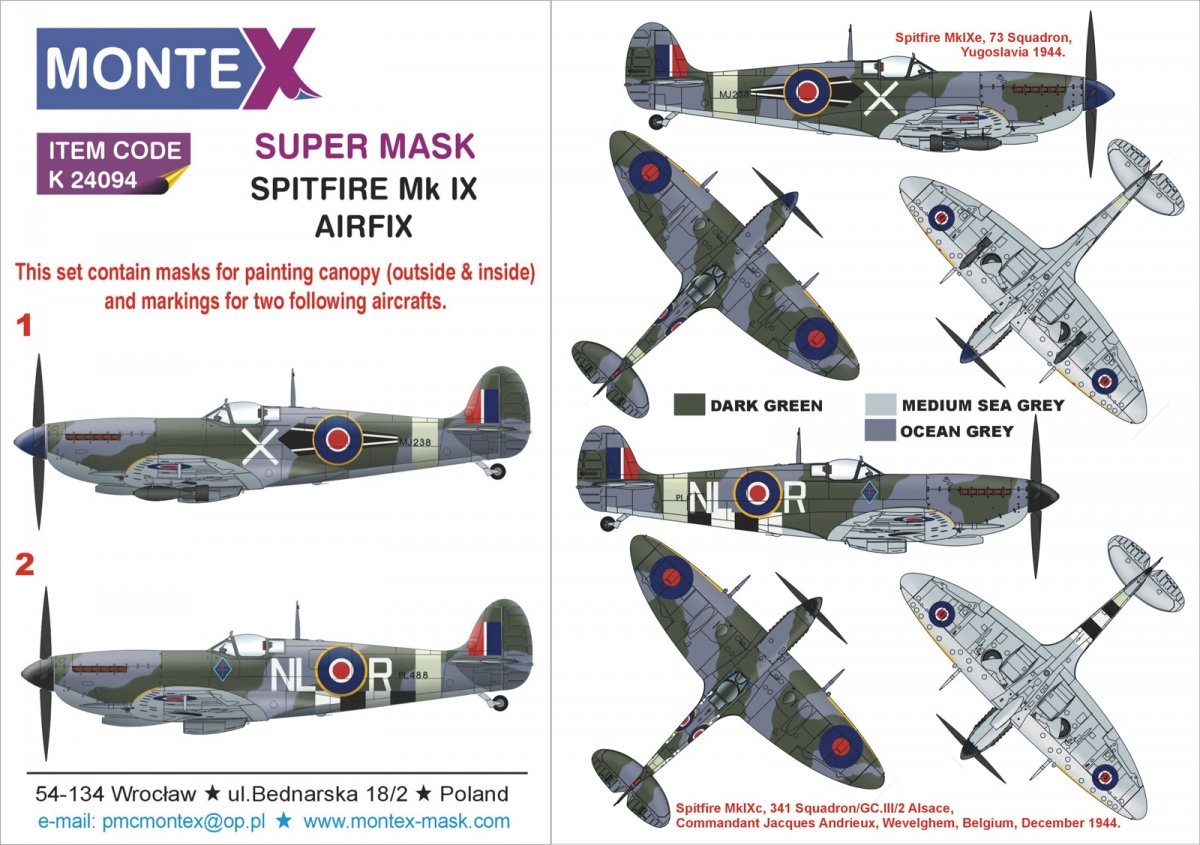 Montex K24094 SPITFIRE IXc for AIRFIX 1/24