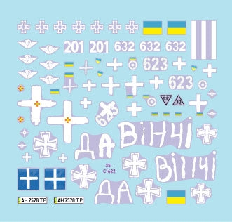 Star Decals 35-C1422 War in Ukraine 23 Ukrainian Big Guns and Rocket Artillery. 2S1 Gvostika, 2S9 Nona, 2S19 Msta-s, TOS-1 and BM-21 Grad 1/35 – zdjęcie 3