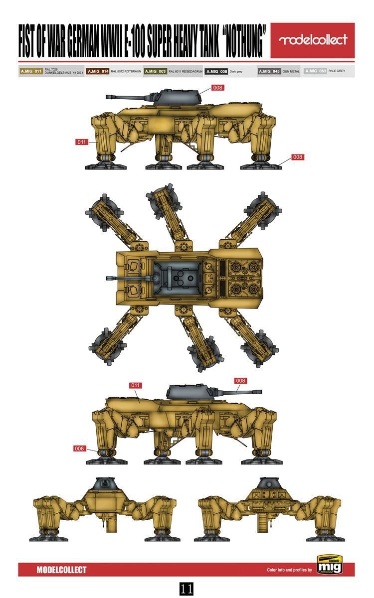 Modelcollect UA72126 Fist of War German WWII E-100 Supper Heavy Tank Nothung 1/72 – immagine 3