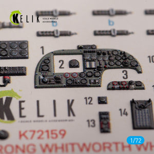 KELIK K72159 ARMSTRONG WHITWORTH WHITLEY MK.V - interior 3D decals for Airfix kit 1/72 – Bild 2