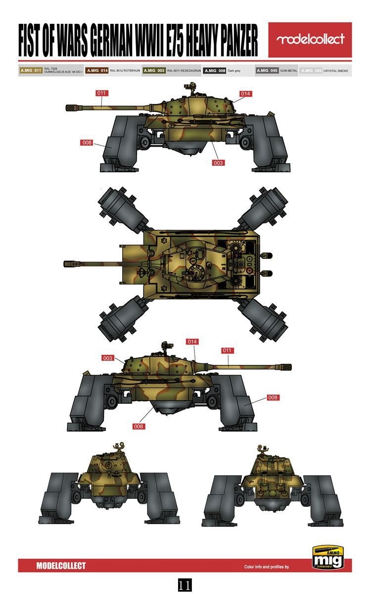 Modelcollect UA72107 Fist of War German WWII E75 heavy panzer 1/72 – zdjęcie 3