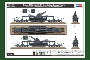 Hobby Boss 82961 German KARL-Geraet 040/041 on Railway Transport Carrier 1/72 – Bild 2