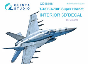 Quinta Studio QD48198 F/A-18E 3D-Printed &amp;amp; coloured Interior on decal paper (for Meng kit) 1/48