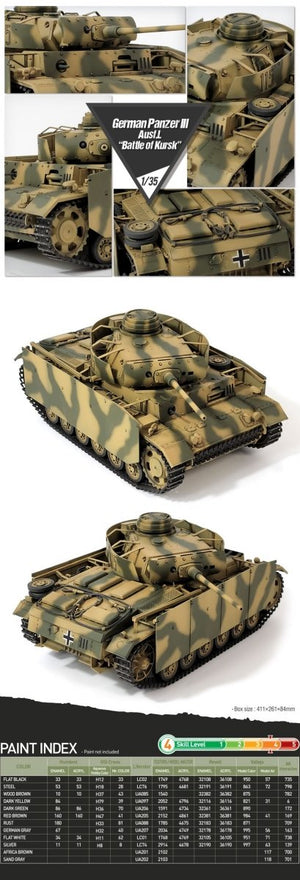 Academy 13545 German Panzer III Ausf L “Battle of Kursk” 1/35 – immagine 6