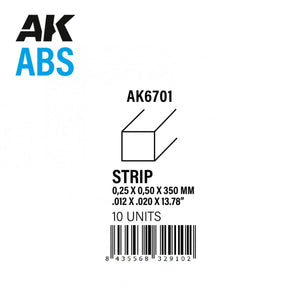 AK Interactive AK6701 STRIPS 0.25 X 0.50 X 350MM – ABS STRIP – 10 UNITS PER BAG – Bild 2