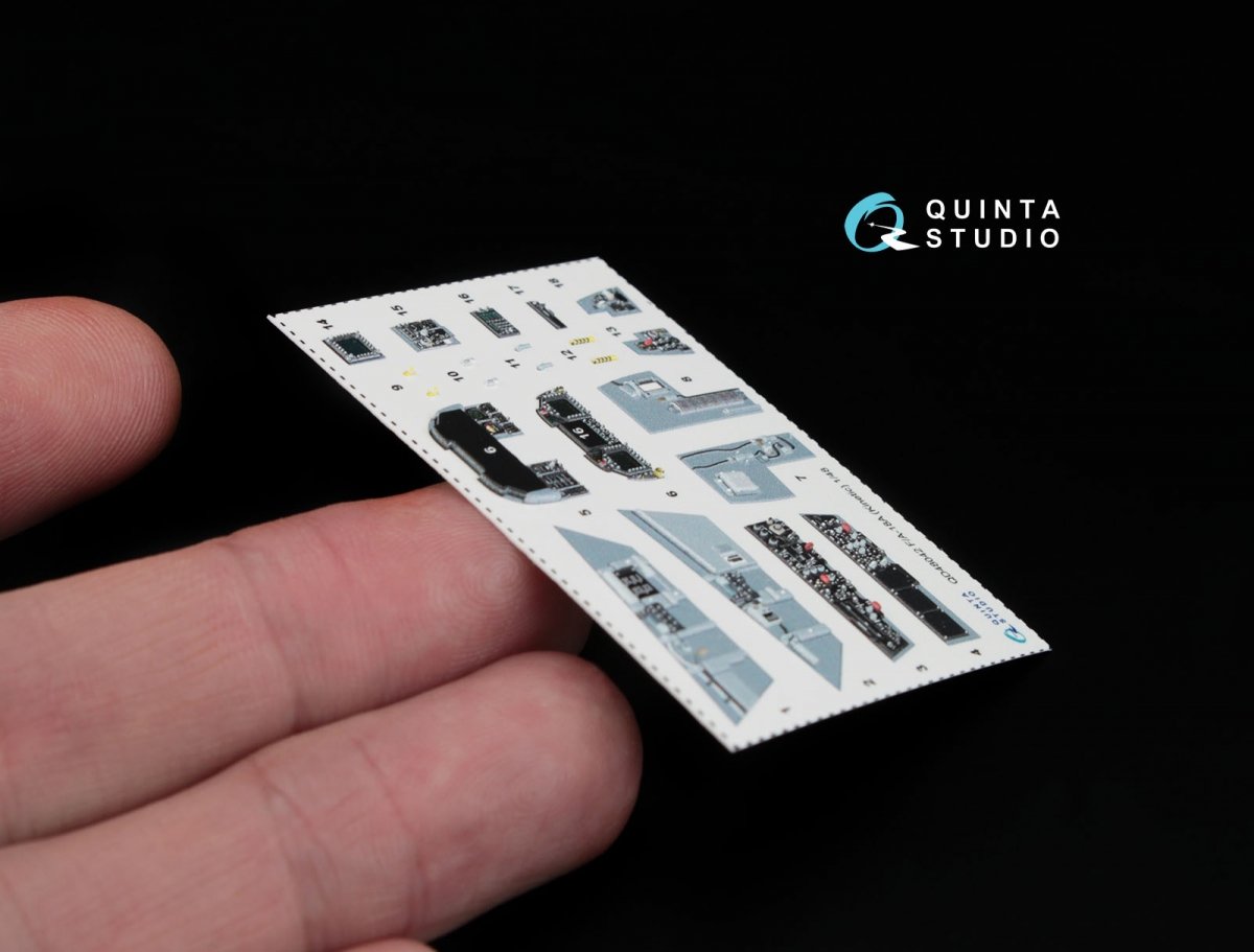 Quinta Studio QD48042 F/A-18A 3D-Printed &amp;amp; coloured Interior on decal paper (for Kinetic) 1/48 – immagine 3