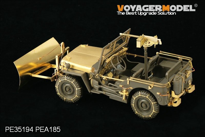 Voyager Model PEA185 WWII U.S. Jeep Willys MB snow plow w/ tyre chains (For TAMIYA /ITALIAN) 1/35 – immagine 3