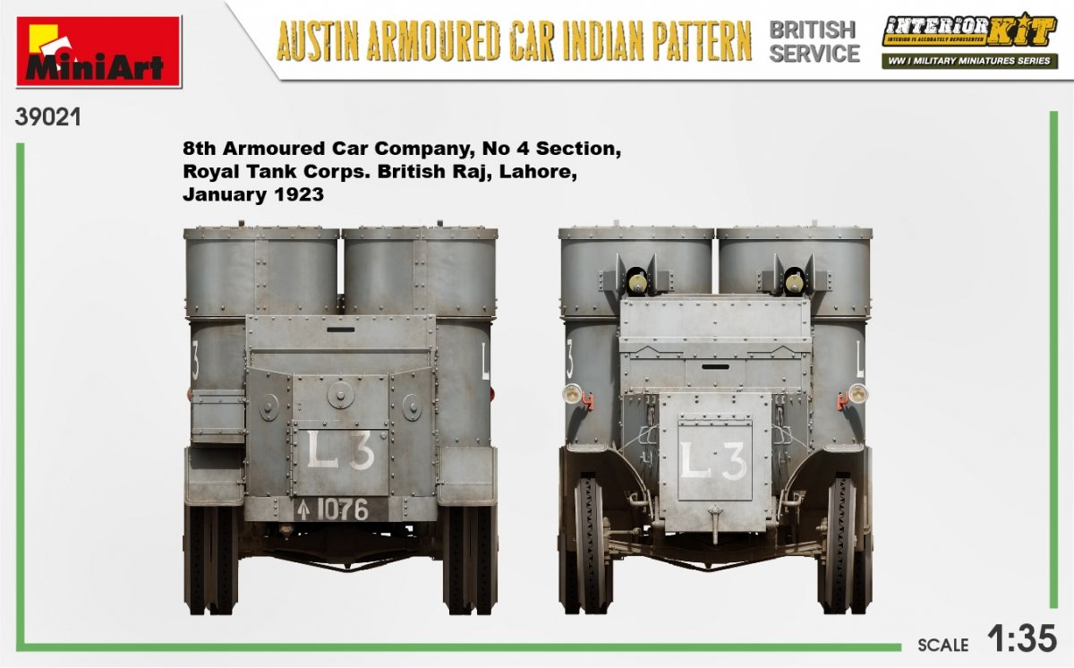 Miniart 39021 AUSTIN ARMOURED CAR INDIAN PATTERN. BRITISH SERVICE. INTERIOR KIT 1/35 – Bild 15