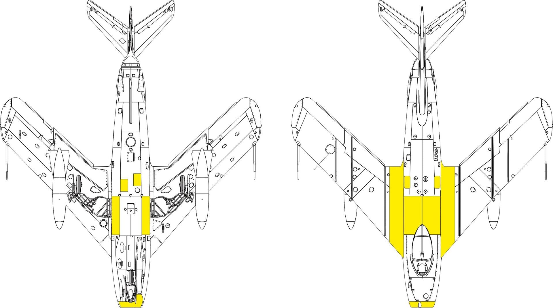 Eduard EX1192 MiG-17F surface panels for KINETIC MODEL 1/48