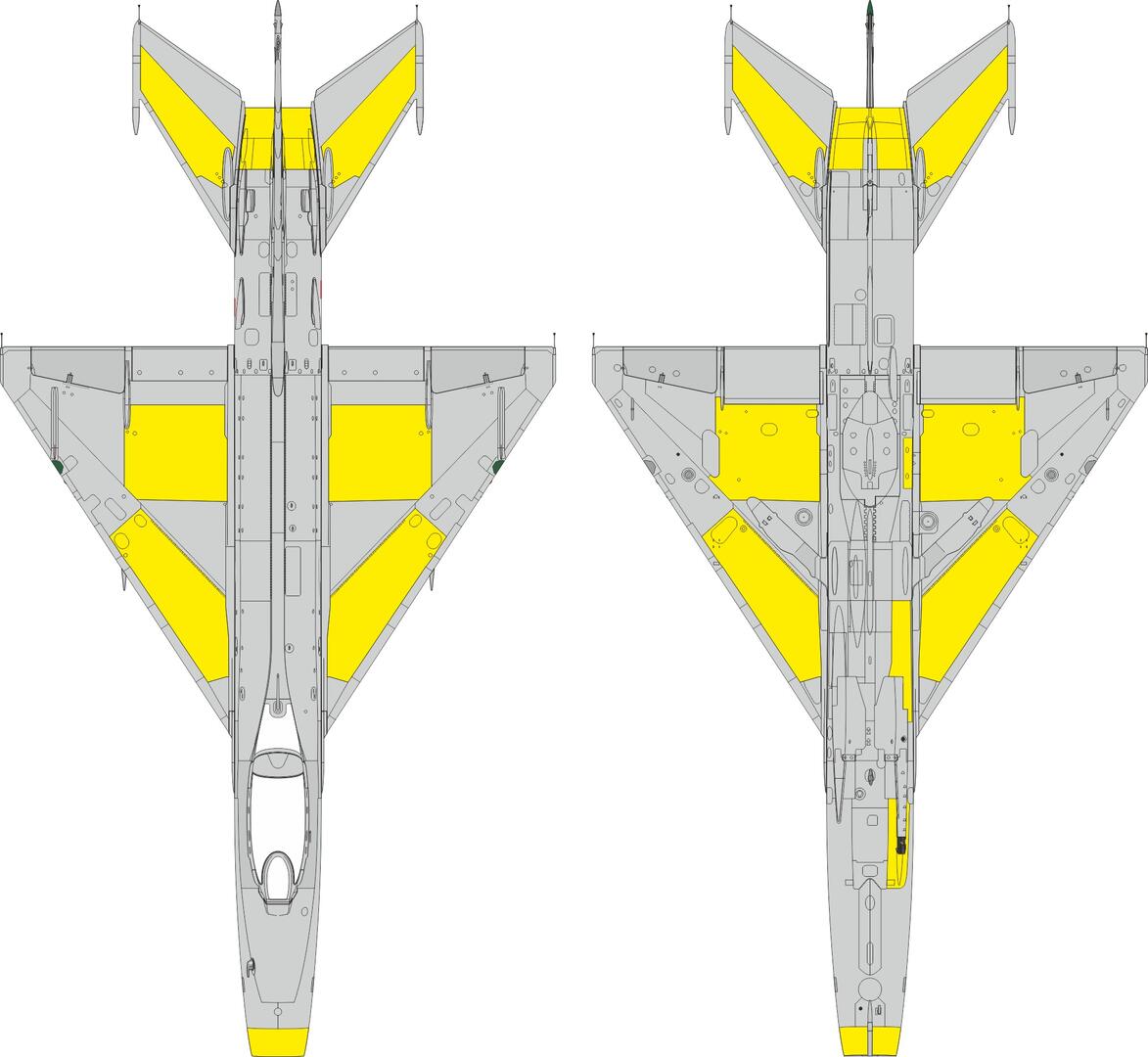 Eduard EX1193 MiG-21F surface panels Mask Set for EDUARD 1/48