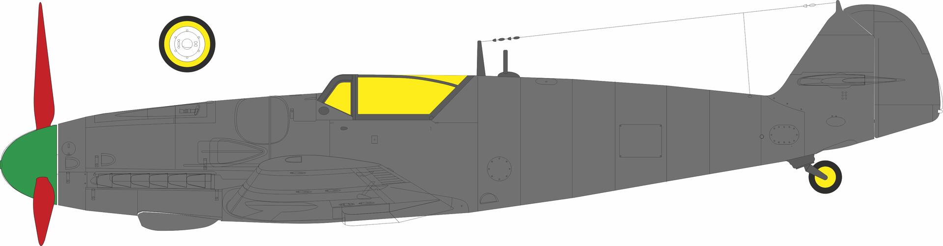 Eduard EX1196 Messerschmitt Bf-109 G-6 Late Erla Canopy Mask Set for TAMIYA 1/48