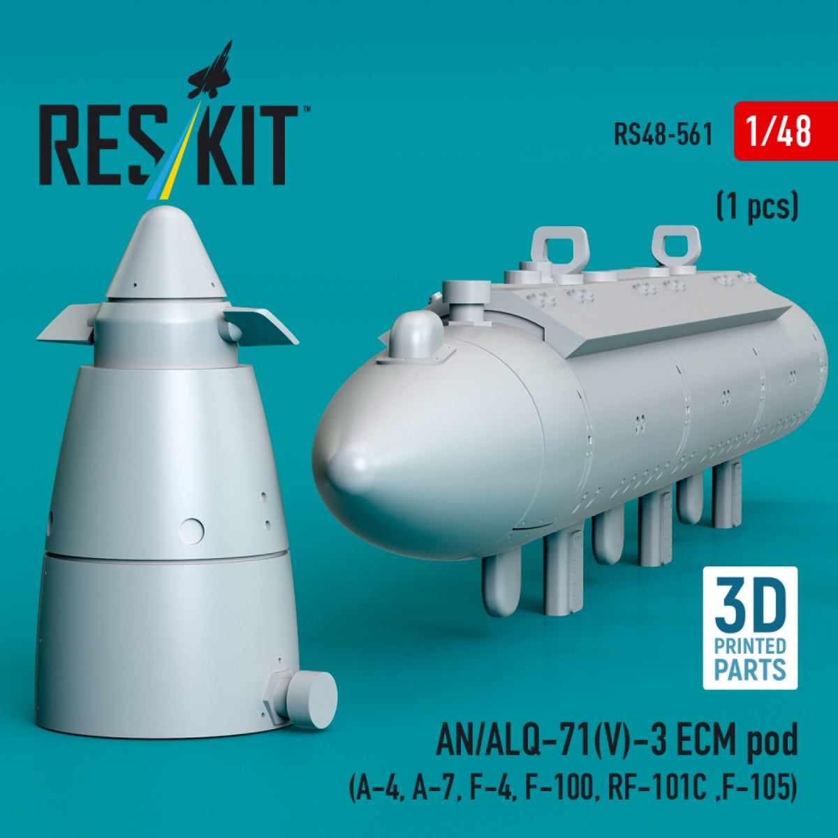 RESKIT RS48-0561 AN/ALQ-71(V)-3 ECM pod (1pcs) (3D Printed) 1/48