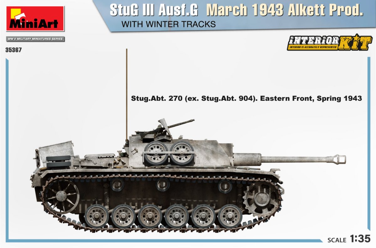 Mini Art 35367 StuG III Ausf. G March 1943 Alkett Prod. WITH WINTER TRACKS. INTERIOR KIT 1/35 – immagine 3