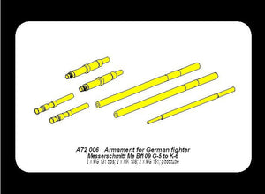 Aber A72 006 Armament for German fighter Me 109G-5 to K-6 1/72 – immagine 7