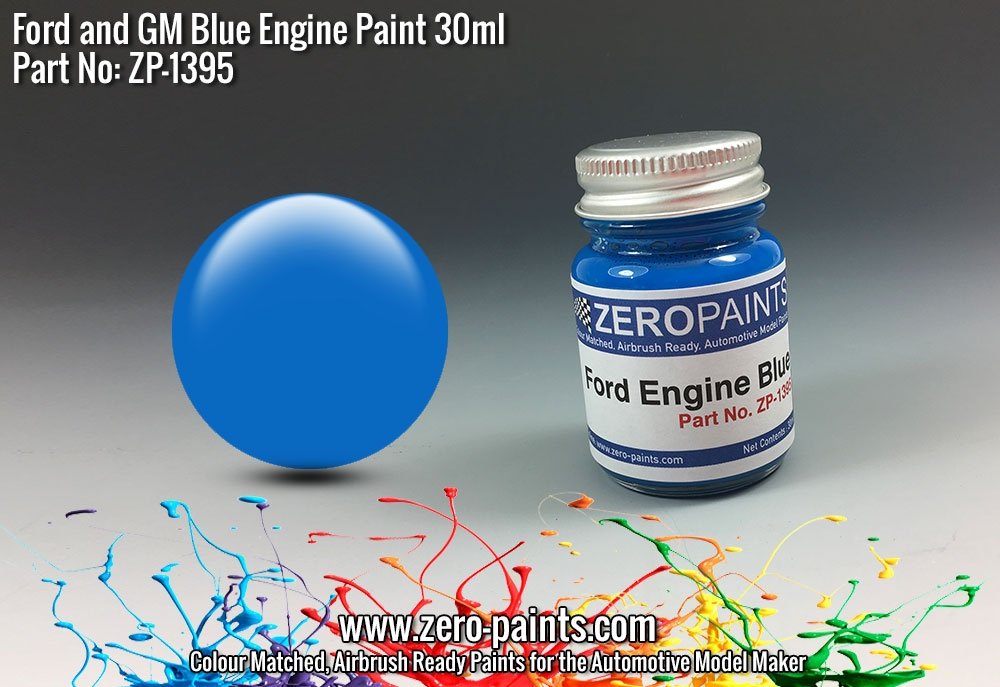 Zero Paints ZP-1395 Ford and GM Blue Engine Paint 30ml