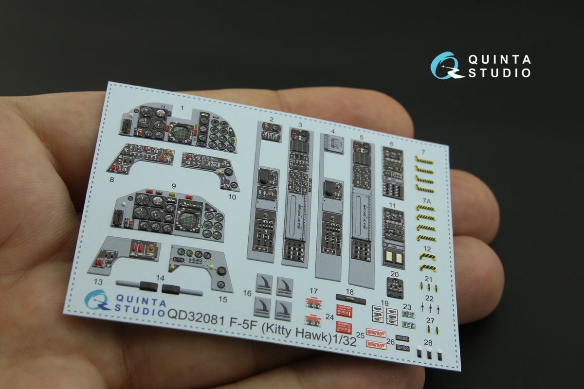 Quinta Studio QD32081 F-5F 3D-Printed colored Interior on decal paper (for KittyHawk kit) 1/32 – image 3