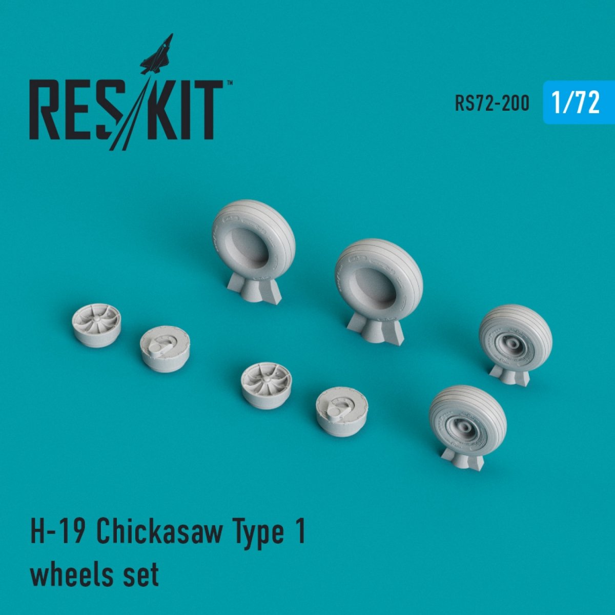 RESKIT RS72-0200 H-19 « CHICKASAW » TYPE 1 ENSEMBLE DE ROUES 1/72