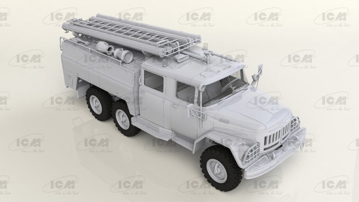 ICM 35902 Tchernobyl n° 2. Pompiers (camion de pompiers AC-40-137A, 4 figurines et socle de diorama avec décor) 1/35 – image 2