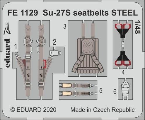 Ceintures de sécurité Eduard FE1129 Su-27S STEEL KITTY HAWK 1/48
