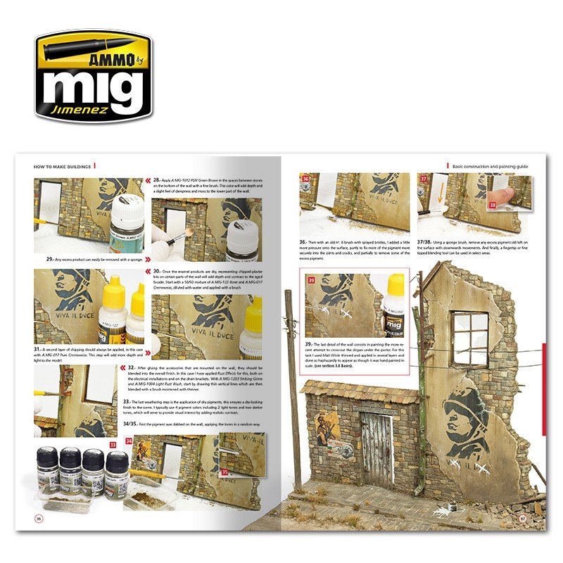 AMMO of Mig Jimenez 6135 HOW TO MAKE BUILDINGS. BASIC CONSTRUCTION AND PAINTING GUIDE (English) – immagine 8