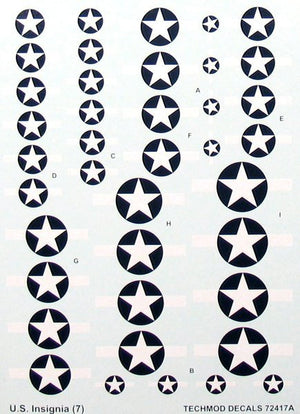 Techmod 72417 Insignes nationaux américains 1943-1945 (1/72)