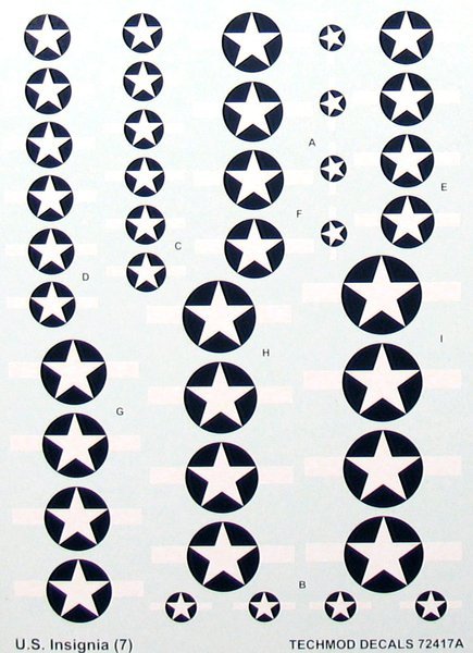 Techmod 72417 Insignes nationaux américains 1943-1945 (1/72)