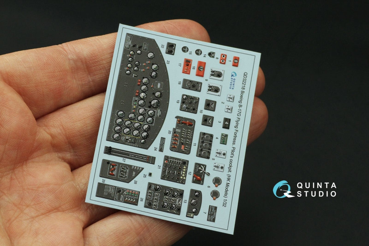 Quinta Studio QD32218 Boeing B-17G Navigator, bombardier, waist and tail gunners compartments. 3D-Printed coloured Interior (HK models) 1/32 – imagen 6