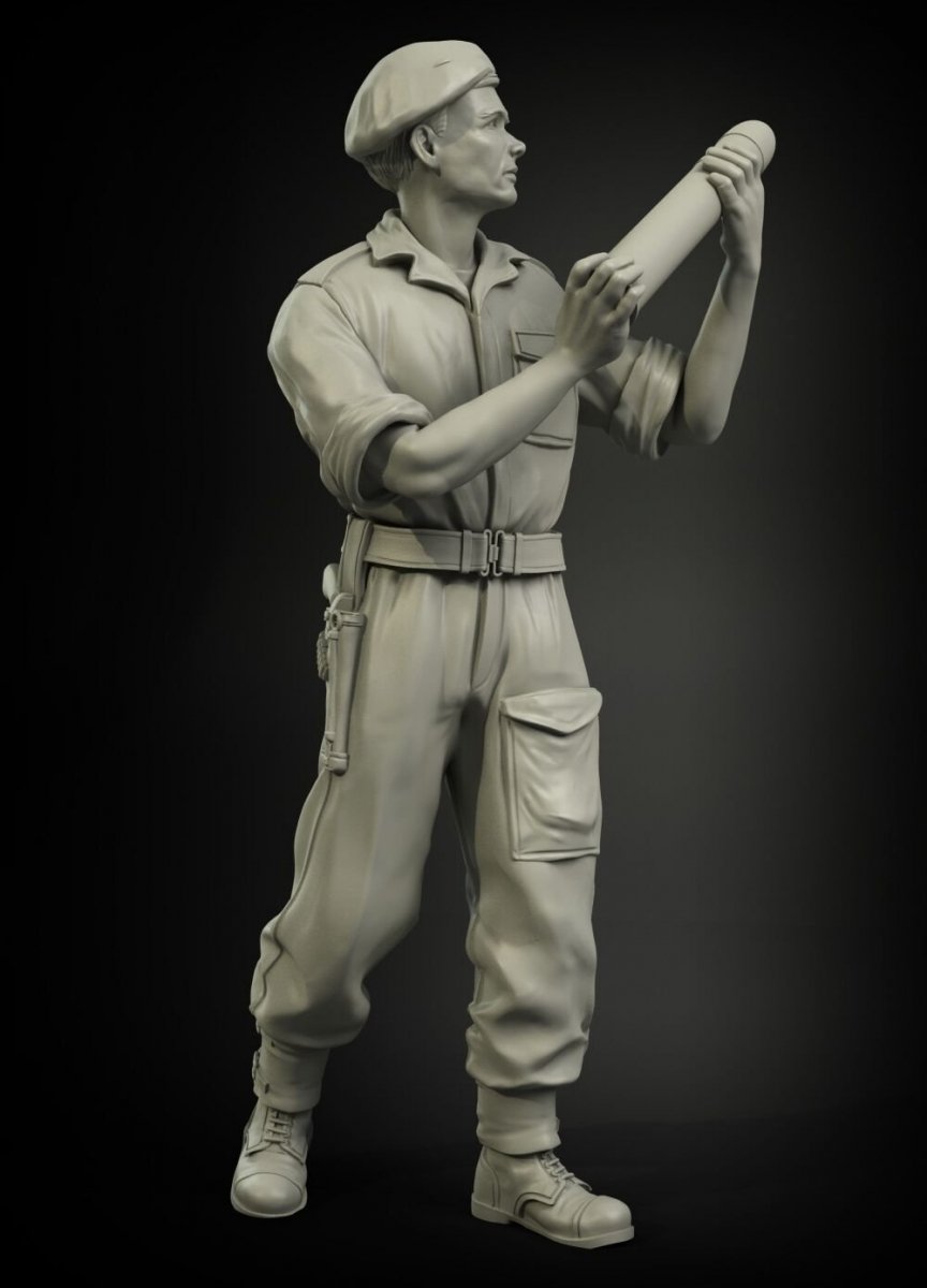 Panzer Art FI35-052 RAC britannique Afrique du Nord chargeant des munitions de 75 mm, soldat n° 2, échelle 1/35
