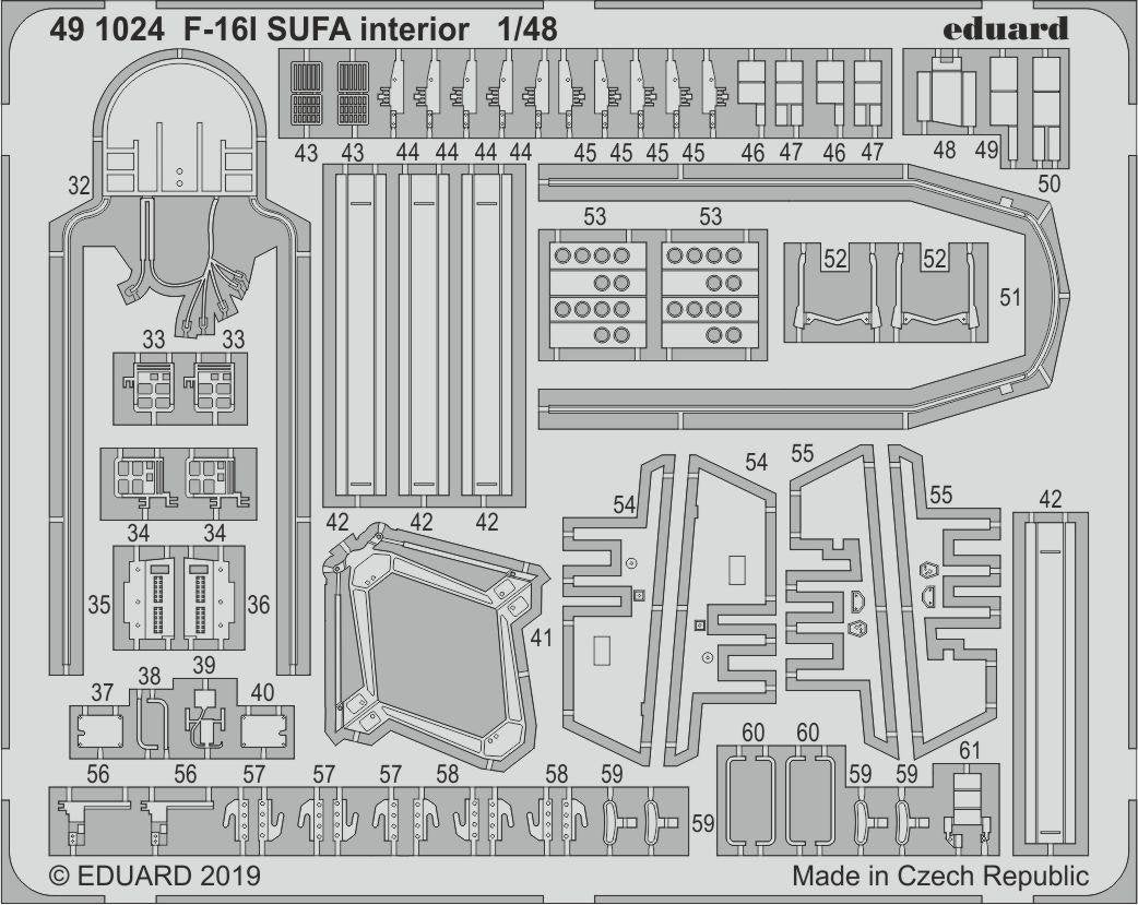 Eduard 491024 F-16I SUFA interior 1/48 HASEGAWA – image 2