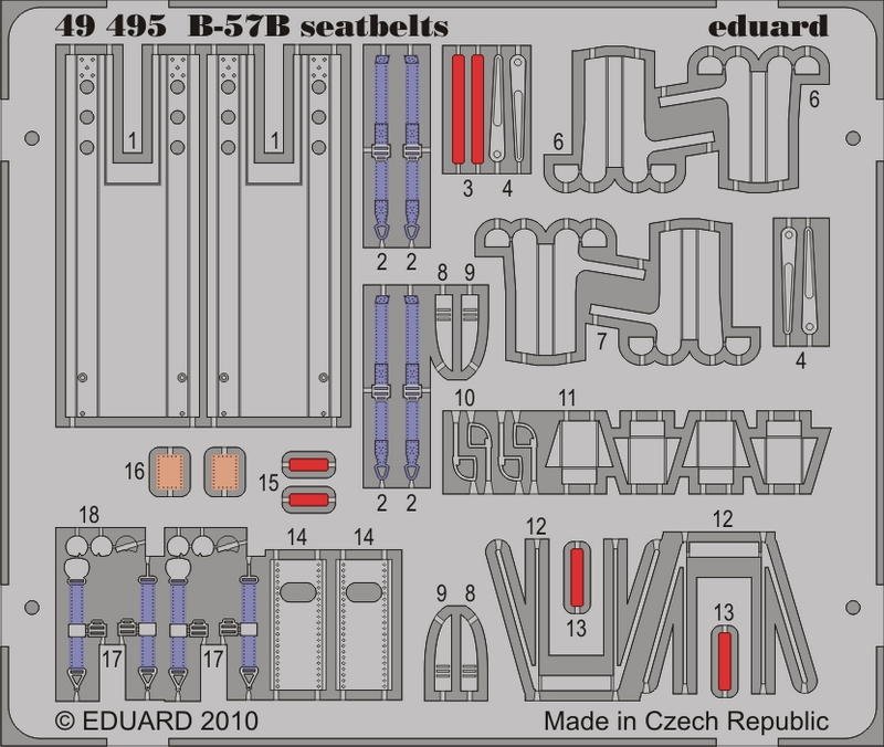 Ceintures de sécurité Eduard 49495 B-57B 1/48 (Airfix)