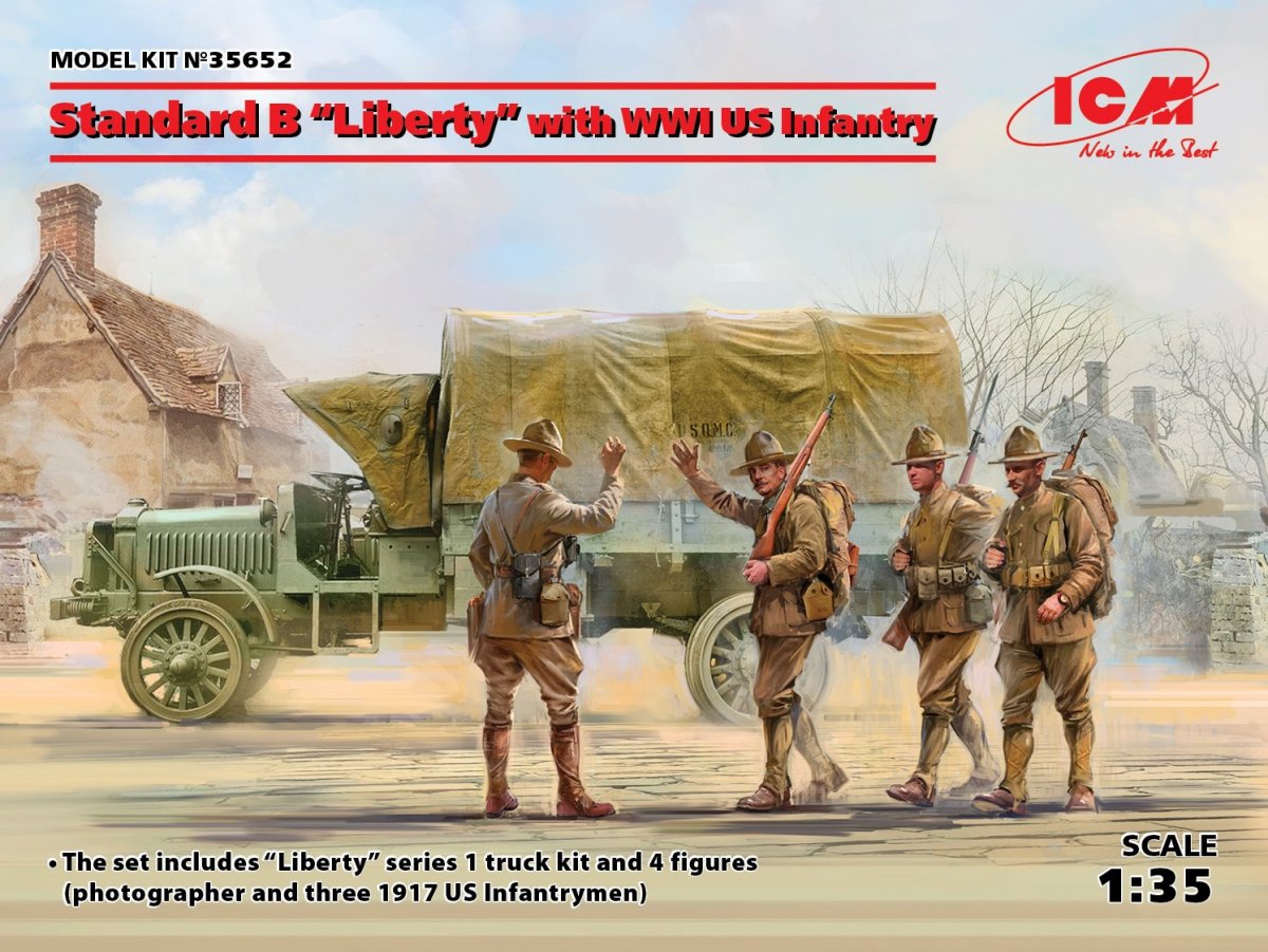 ICM 35652 Standard B « Liberty » avec infanterie américaine de la Première Guerre mondiale, échelle 1/35