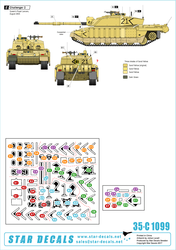 Planche de décalcomanies Star Decals 35-C1099. Telic 4 1/35 – image 2