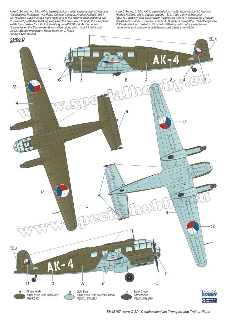 Special Hobby 48197 Aero C-3A &amp;#39;Czechoslovakian Transport and Trainer Plane&amp;#39; 1/48 – Bild 4