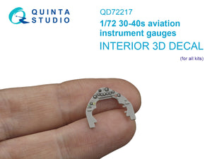 Quinta Studio QD72217 Manomètres d&amp;#39;aviation des années 1930-1940 (pour tous les kits) 1/72