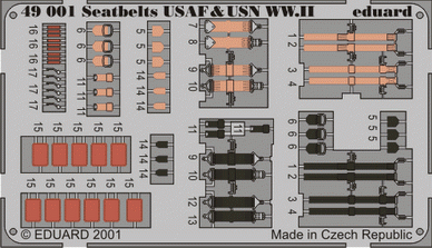 Ceintures de sécurité Eduard 49001 USAF et USN Seconde Guerre mondiale 1/48