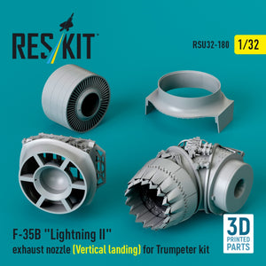 RESKIT RSU32-0180 F-35B &amp;quot;Lightning II&amp;quot; exhaust nozzle (Vertical landing) for Trumpeter kit (3D printed) 1/32 – image 3
