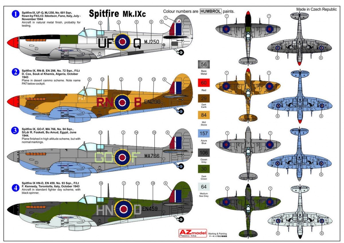 AZ Model AZ7390 Supermarine Spitfire Mk.IXc ,,MTO&amp;#39;&amp;#39; 1/72 – Bild 2