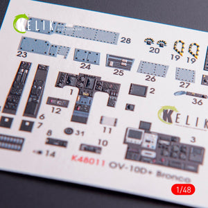 KELIK K48011 OV-10D+ BRONCO INTERIOR 3D DECALS FOR ICM KIT 1/48 – zdjęcie 2