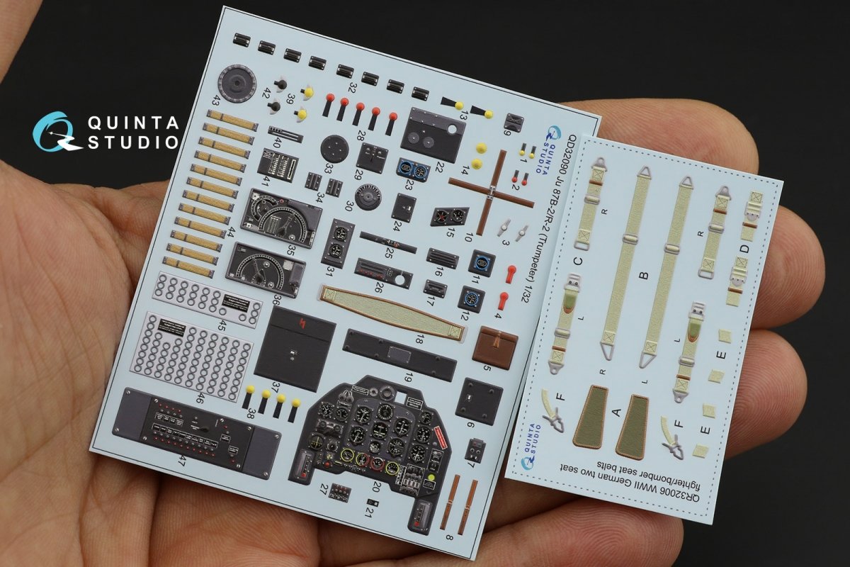 Quinta Studio QD32090 Ju 87B-2/R-2 3D-Printed &amp;amp; coloured Interior on decal paper ( Trumpeter ) 1/32 – imagen 10